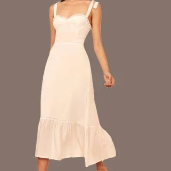 🐚 Reformation Nikita Dress - Size 4 (NWOT) | Effortless White Elegance - Picture 8 of 8